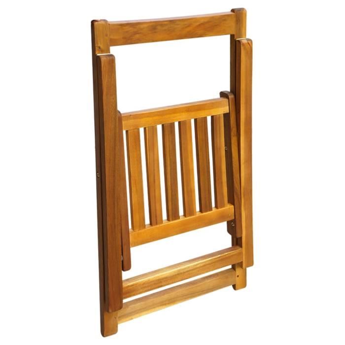 VidaXL Chaises pliables de jardin 2 pcs Bois d'acacia solide