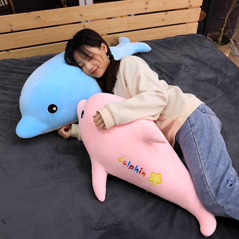 Marine Creature Plush Toy Soft Cute Dolphin Doll Children Doll Sleeping Pillow Aquarium Souvenir