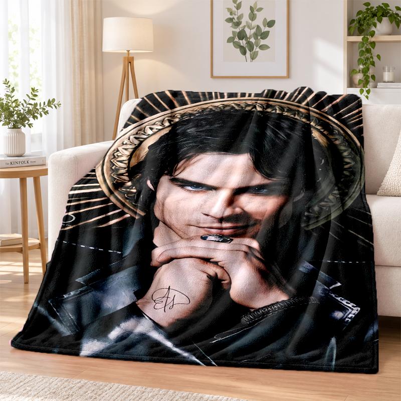 The Vampire Diaries Flannel Throw Blanket Soft Warm Cozy For Sofa Bed Indoor Home Bedroom Use