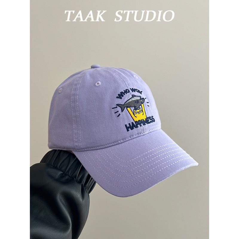 Plum Adjustable Color Baseball Cap Women Trendy Style With Letters Embroidered