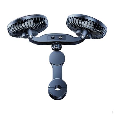 Car Fan for Backseat Double Headed USB Adjustable SUV RV Sedan Universal Vehicle 3 Speed