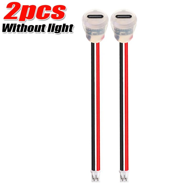 1/10pcs Plate Waterproof USB-C Power Port TYPE-C Female Connector Jack 2pin Type C 5A Input Type Charging Socket with LED Light