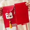 Cross Body PU Leather Red Envelope Tassel Lion Dance New Year Money Envelope  Celebration Party