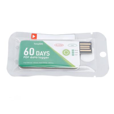 60 Days USB Temperature Data Logger Recorder IP67 Water Resistant Disposable PDF Temperature Data
