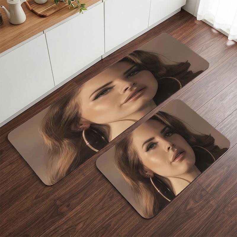 Lana Del Rey (15) Flanelinis virtuvės kilimėlis Minkštas neslystantis virtuvės takas Kilimas virtuvei namų virtuvės dekoravimui