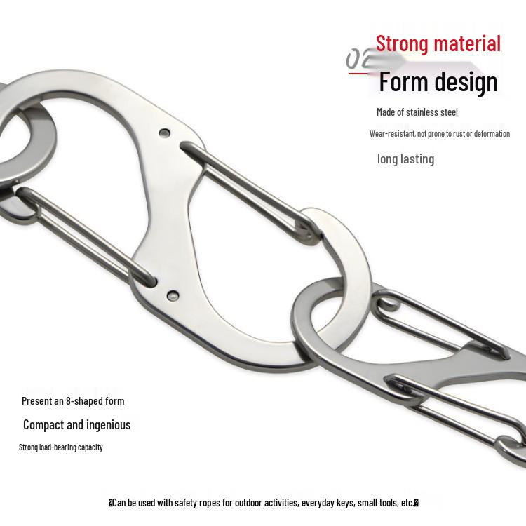 Stainless Steel Spring Snap Hook & Bottle Opener - Fish Shaped, Eagle Beak Outdoor Quick Release Buckle for Mountaineering & Luggage