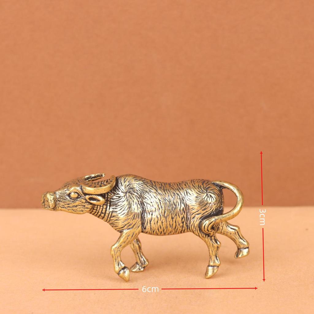 Brass Copper Handcrafted Set of Twelve Zodiac Animal Ornaments: Rat, Ox, Tiger, Rabbit, Dragon, Snake, Horse, Sheep, Monkey, Rooster, Dog, Pig.