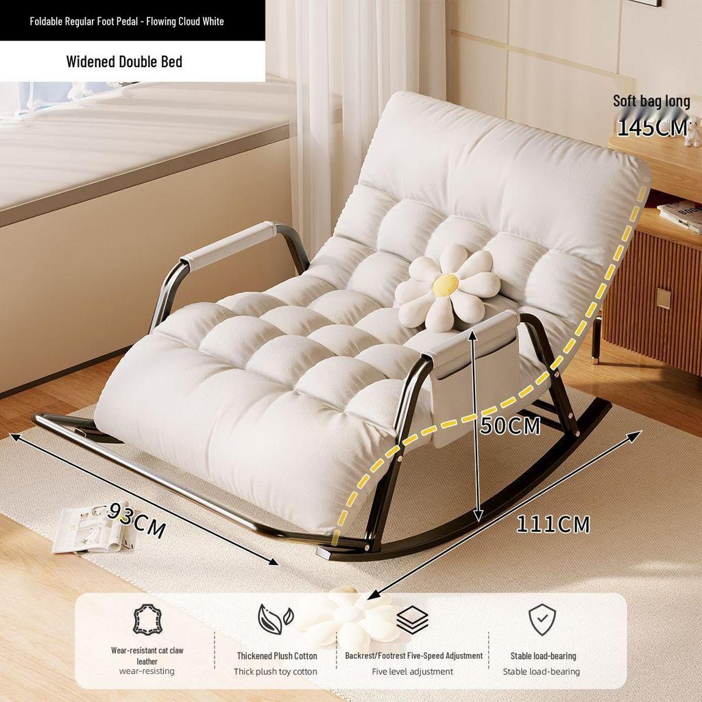 Adult Rocking Lounge Chair for Balcony & Home – Single Lazy Sofa Chair
