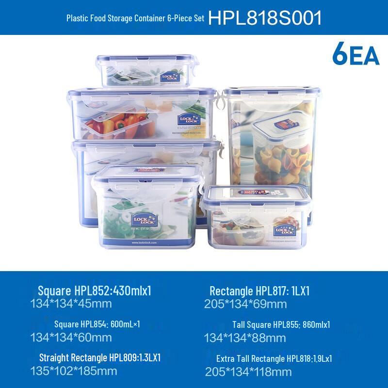 

Lock&Lock 6-Piece Plastic Food Storage Container Set