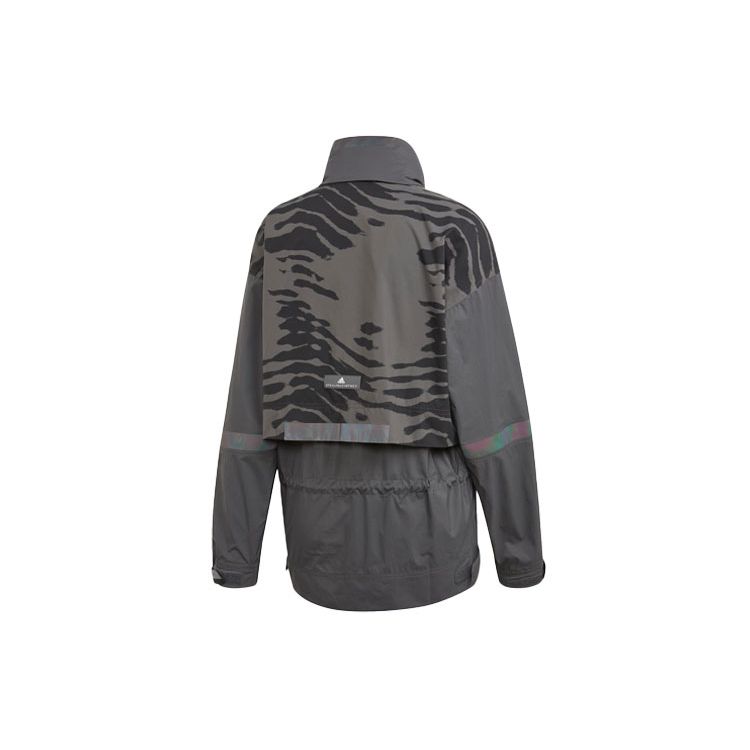 Adidas X Stella McCartney Run Ult Jacket Color Block Printed Hooded Woven Jacket Women Jacket Gray EA2162
