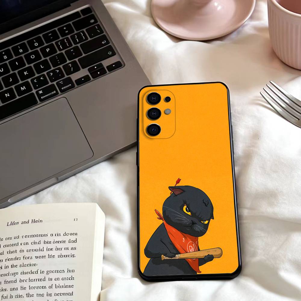 Cute cat couple patterns Phone Case For Samsung S25,24,23,22,30,21,10,9,Ultra,Plus,Lite,FE,4,5 G Soft Black Case