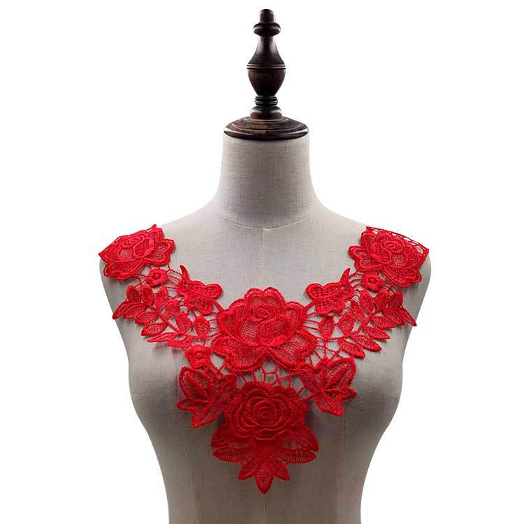 Water-Soluble Embroidered Lace Collar - DIY 3D Hollow Polyester Silk Accessory