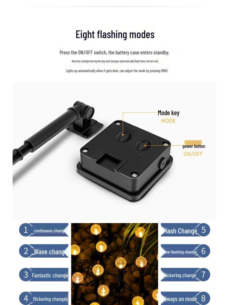 Solar Bubble Ball String Lights - Outdoor Fairy Lights for Courtyard, Path, and Lawn Decor