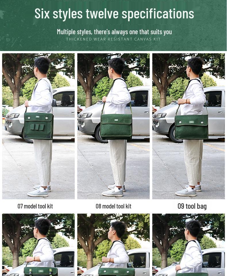 Multifunctional Electrician Canvas Tool Bag - Wear-resistant, Thickened, Shoulder/Crossbody