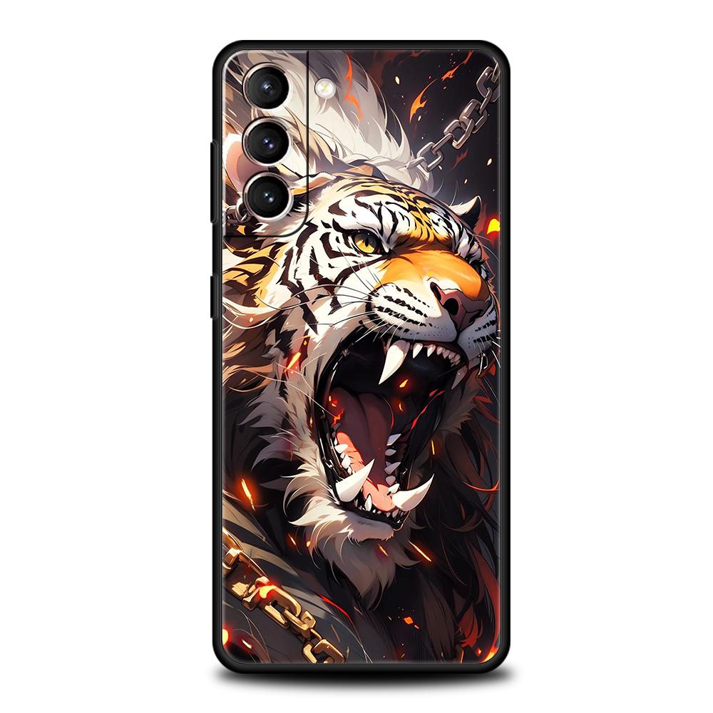 Animal Tiger Phone Case for Samsung Galaxy S24 S23 S22 S20 S21 FE Ultra S10 S10E S9 S8 Plus 5G Silicone Cover Capas Fundas Bags