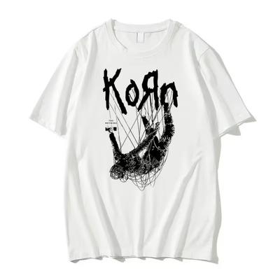 American Singer Band Korn Print Graphic T-shirt Summer Short Sleeve Tees Tops Streetwear Casual Pure Cotton T Shirts Men's