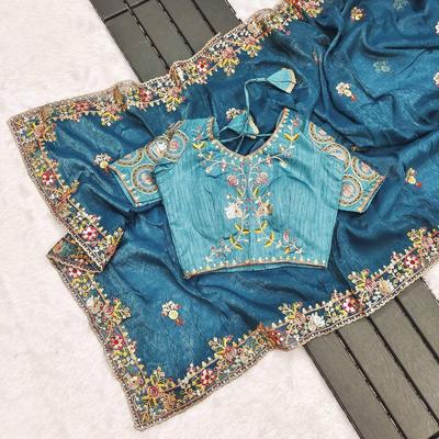Beautiful Saree Is Elegantly Decorated That Gives a Perfect Look To the Outfit. Blouse (Need To Be Stitched As Per Size And Fit)