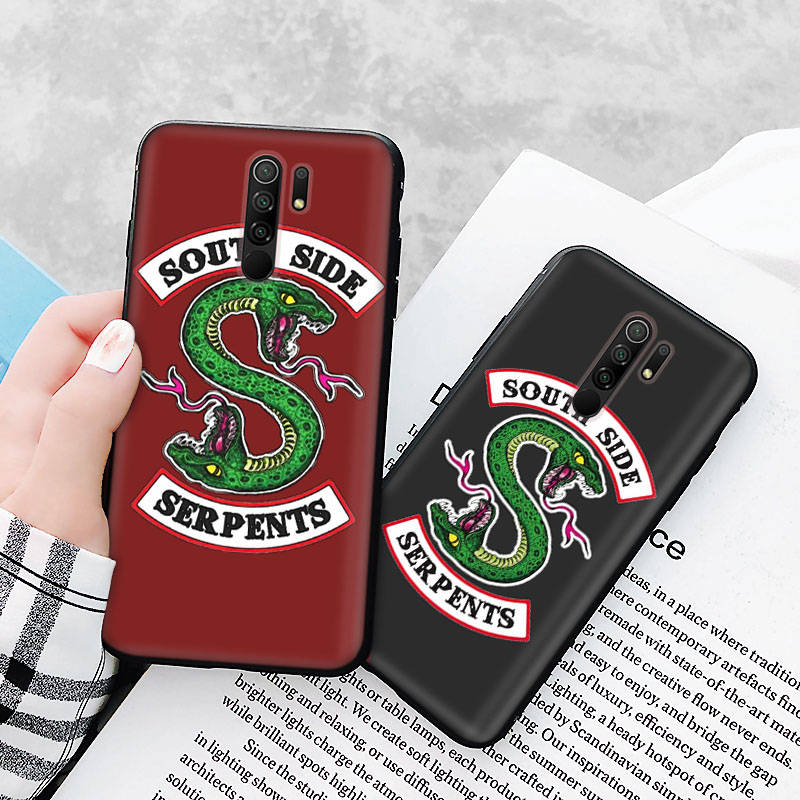 Black Case for Xiaomi Redmi 13C Note 9 iPhone XR 7 8 14 15 11 12 13 X XS Pro Max Samsung A25 S23 S24 FE Ultra Plus South Side Serpents