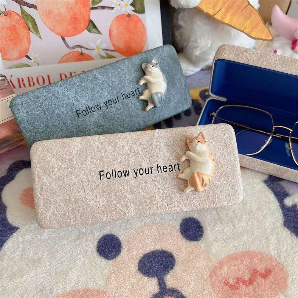 Cream Color Glasses Case Eyeglasses Case Eyeglasses Holder Cute Cat Sunglasses Box  Daily