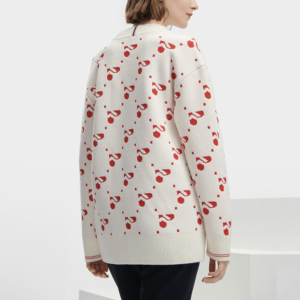 New FILA Long Sleeved Sweater Women's Legend Red F11W341407F-RD