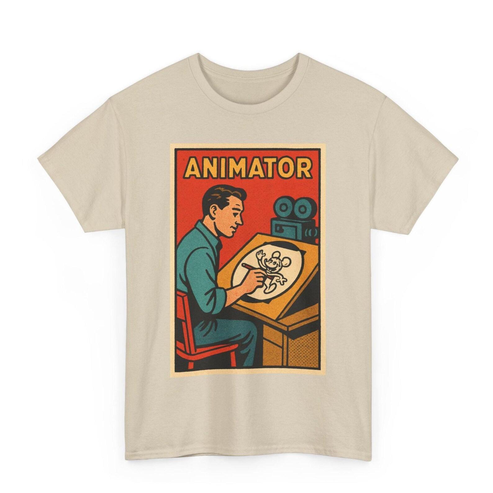 Retro Comic Animator T-Shirt: Funny Cartoon Artist Tee M