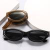 Brown cat eye foldable sunglasses women's high-end face small men's polarized sunglasses UV-proof sunglasses