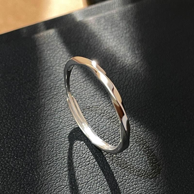 Möbius 925 Sterling Silver Couple Rings - Men's & Women's Wedding Pair Rings, Perfect for Valentine's Day Gifts