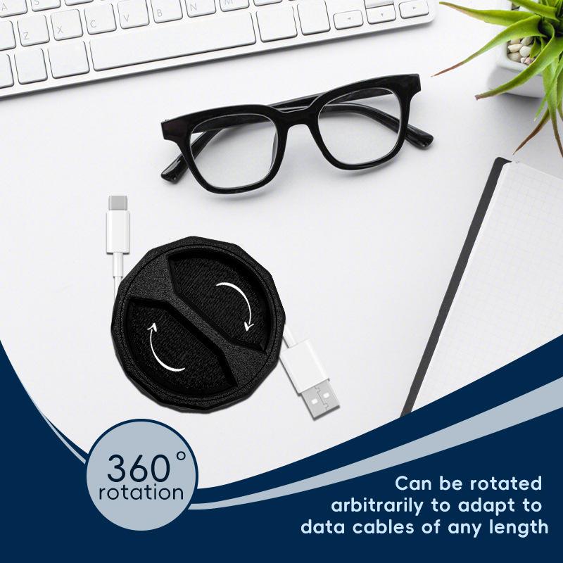 Rotating Cable Organiser Cleaning Clutter Desktop Compact Portable Data Cable Organiser
