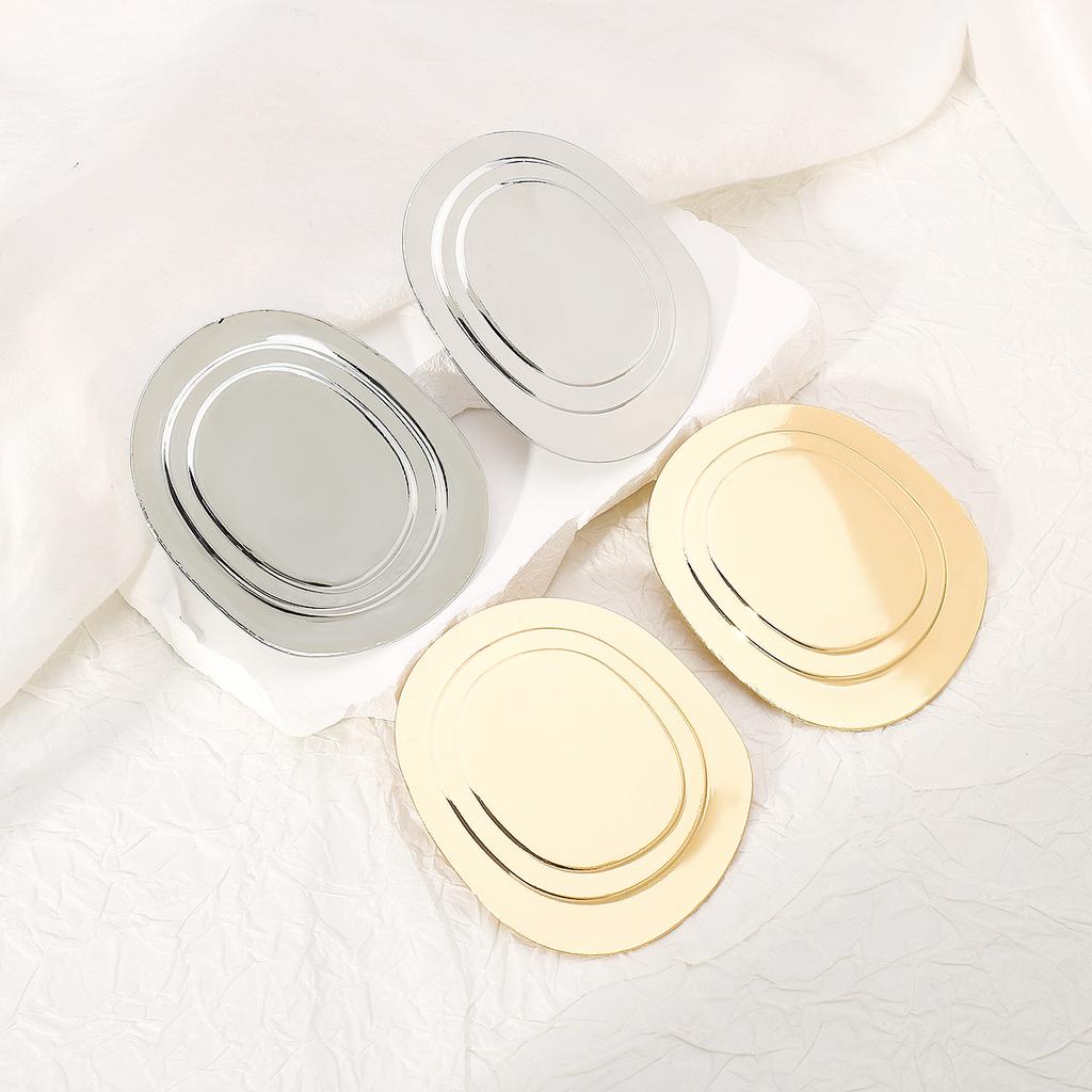 Women Exaggerated Smooth Round Line Texture Earrings Ins Style Fashion Metal Texture Personalized Dangle Ear Jewelry