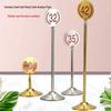 Gold-Plated Stainless Steel Double-Sided Table Number Plate for Restaurants