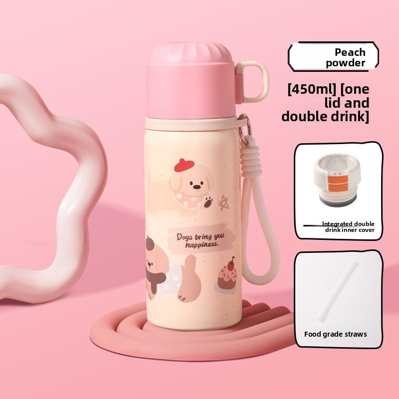 Childrens Cartoon Puppy Stainless Steel Thermos With Bouncing Cap For Outdoor Activities And Gifts