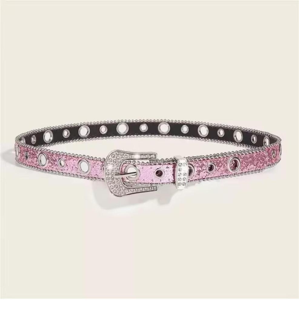 Women's Y2K Niche Design Diamond-Inlaid Leather Waist Belt