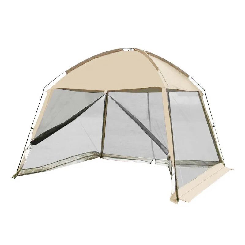 Portable Outdoor Mesh Gazebo: Large Sunshade Tent with Mosquito Net for Beach or Camping