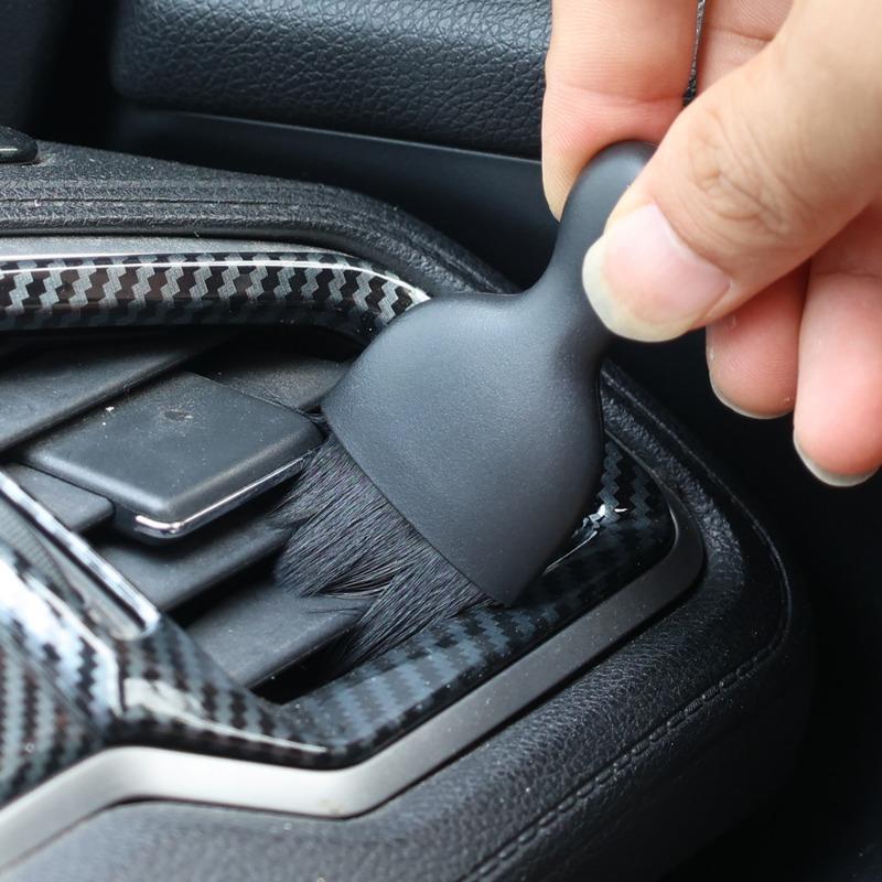 Car Cleaning Brush Universal Auto Air Outlet Detail Brush Car Interior Dead Corner Gap Dust Removal Brush with Dustproof Lid