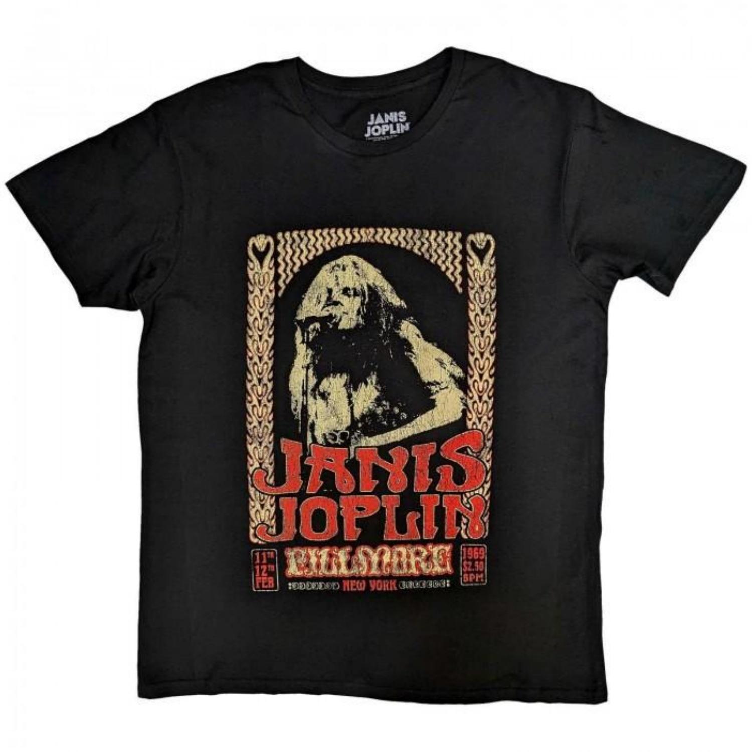 

Janis Joplin Unisex Adult Vintage Poster T-Shirt S чёрный