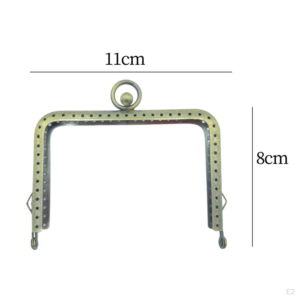 Embossed Metal Bag Handles Sewing Brackets Purse Frame Clasp Luggage Hardware DIY Accessory