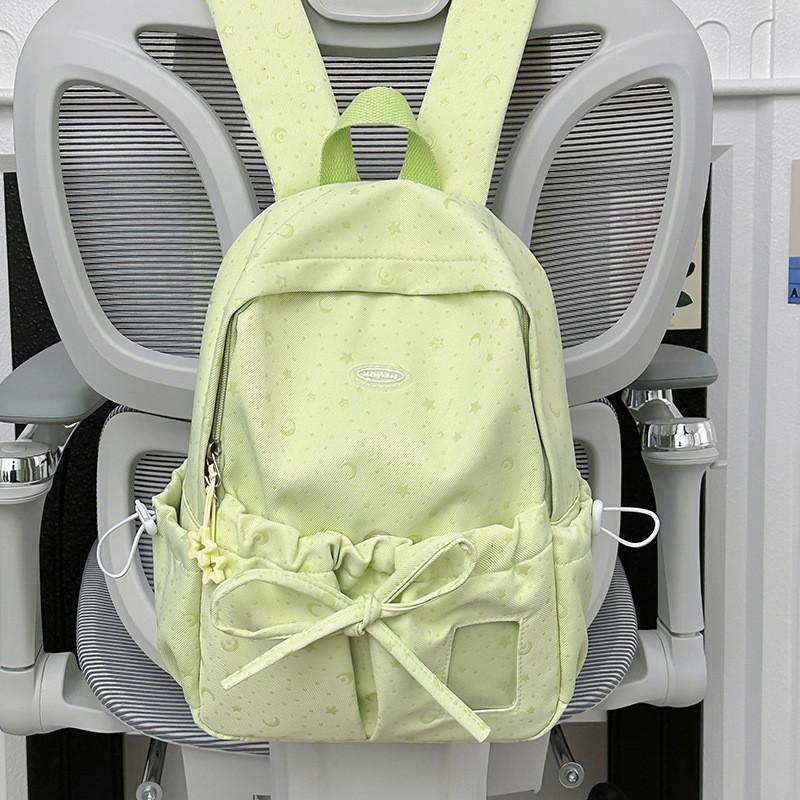 Schulrucksack für Mädchen aus Nylonmaterial mit geschwungenen Schultergurten für Jugendliche