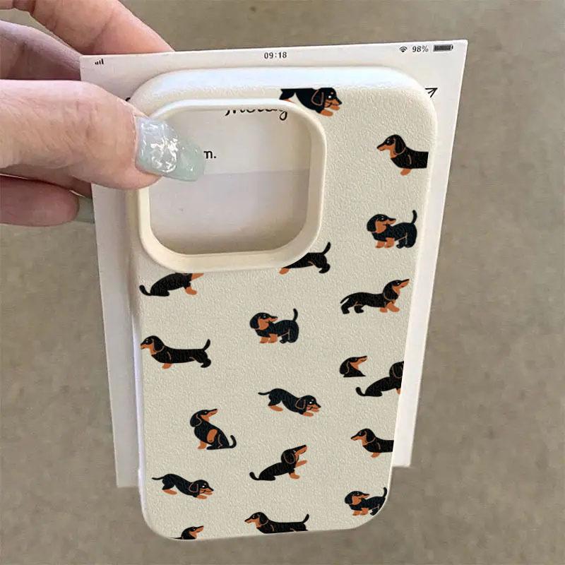 Pouzdro na telefon pro IPhone 17 17Air 16 15 14 13 12 11 Pro Max 16 Plus Kreativní minimalistické jazvečík bílé matné krycí pouzdro Funda