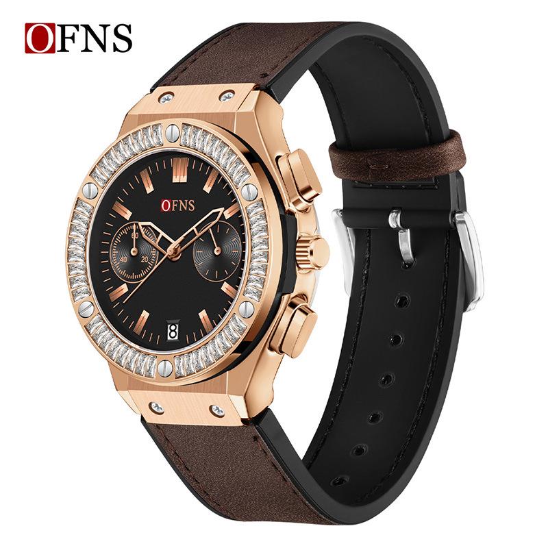 Oufanny Shiduo Ladies Multifunction Chronograph Diamond Watch: Fashionable, Waterproof, Quartz, with Calendar.