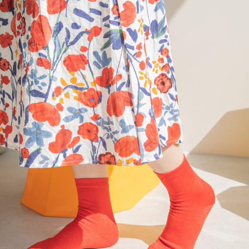 SNOOZY Glitter Sparkly Socks - Red