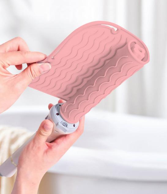 Anti-slip Silicone Heat Resistant Mat Portable Heat Insulation Pad for Curling Wand Flat Iron Hair Styling Tools