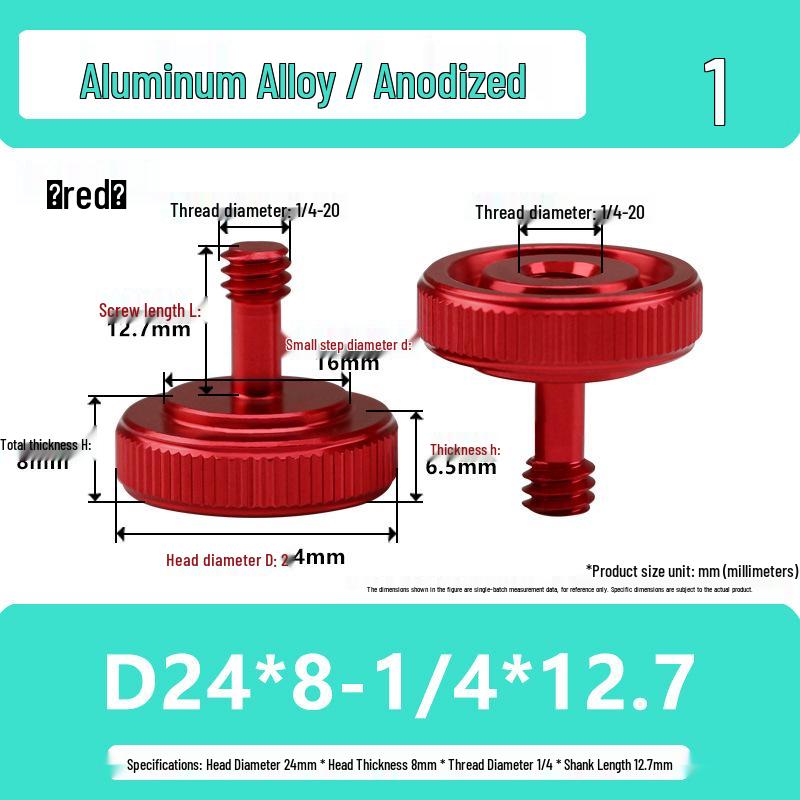 1/4 Aluminum Alloy Hand-Tightened Drone Gimbal Adjustment Screw