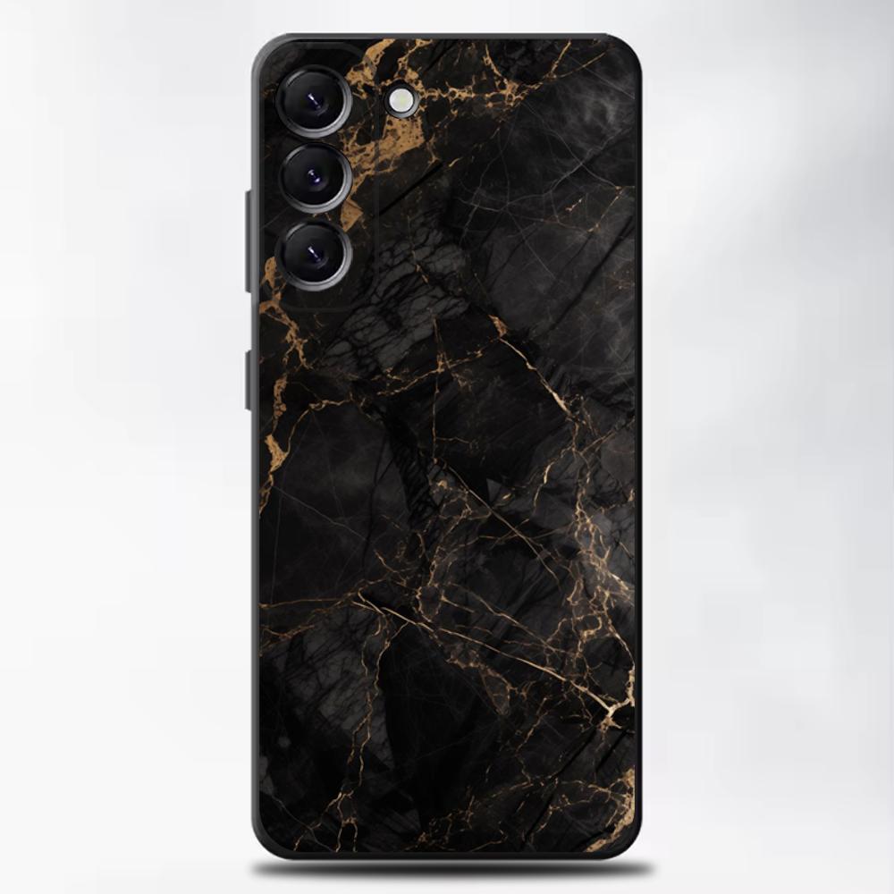 Black Gold Marble Pattern Phone Case For Samsung Galaxy A13,A21s,A22,A31,A32,A52,A53,A71,A80,A91 Soft Black Cover