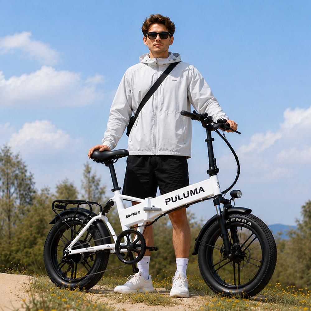Puluma FM2.0 Foldable Electric Bicycle 20" Fat Tire 750W Peak Motor Fully Suspended Adult Electric Bike 7 Speed Dual Disc Brakes 48V 15Ah