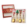 4Pcs Christmas Stainless Steel Spoons Forks Christmas Tableware Tablespoons Tea Spoon Coffee Bar Accessories for Milkshakes