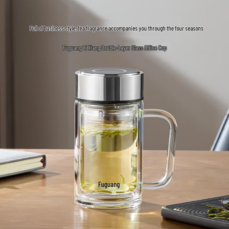 FUGUANG Double-Layer Glass Office Cup