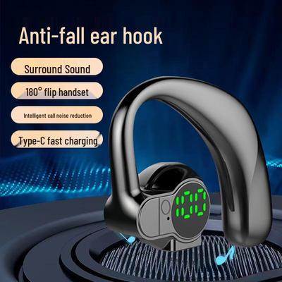 Waterproof Bluetooth 5.4 Earhook Headphones, Noise-Canceling, Ultra-Long Battery, Rotatable Stereo Sound S03