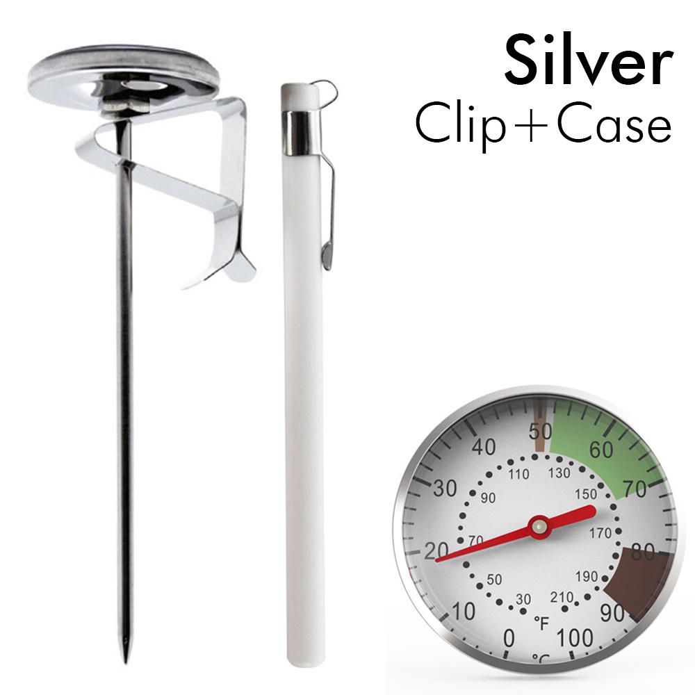

5-Inch Dial Probe Thermometer 0-100 °C Milk Coffee Thermometer Instant Read Stainless Steel for Kitchen Food Cooking Milk Coffee