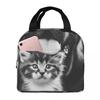 Adorable Dog Puppy And Kitten Friends Insulated Lunch Bag for Office Cooler Thermal Food Box Tote Portable Lunch Boxes Container