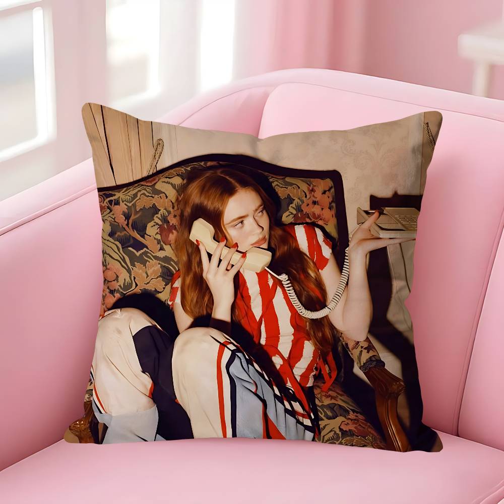 

Actor SSadie SSink Pillow Cases for Bedroom Living Room Sofa Home Decor Polyester Cushion Cover with Zipper 30x30cm